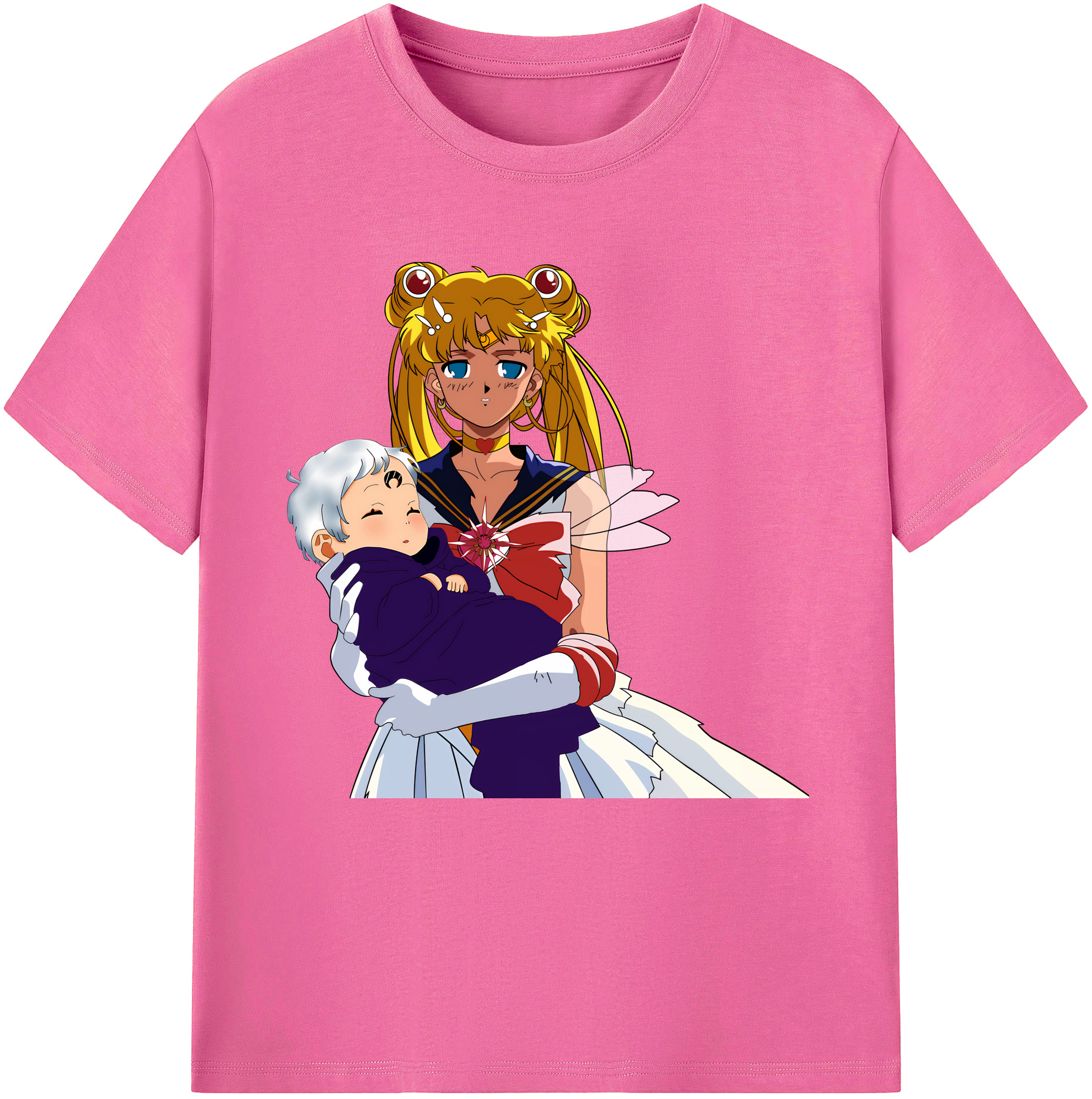 （画像用） 美少女戦士セーラームーン 月野 うさぎ つきの うさぎ Sailor Moon Tsukino Usagi レディースカジュアルプリントTシャツ（綿100％）
